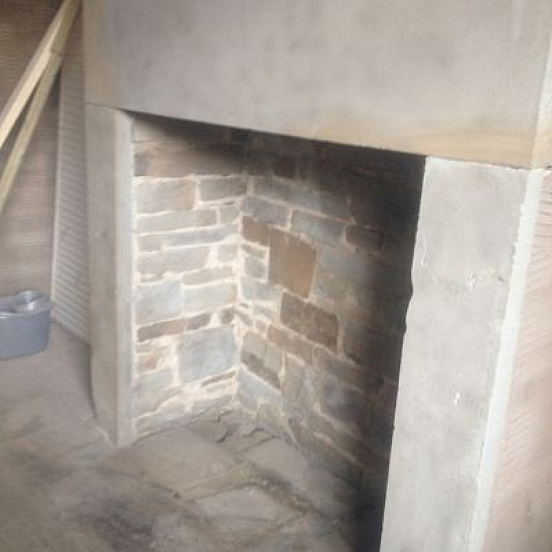 After Sandblasting Fireplace